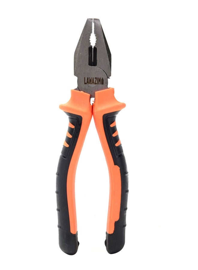 LAWAZIM Combination Plier - 8inch - Black and Orange - Rubber Handle Lineman Plier with Gripping, Twisting, Bending & Cutting Functions - Ideal for Electrical Work, Construction, and Household Repairs - Image 2