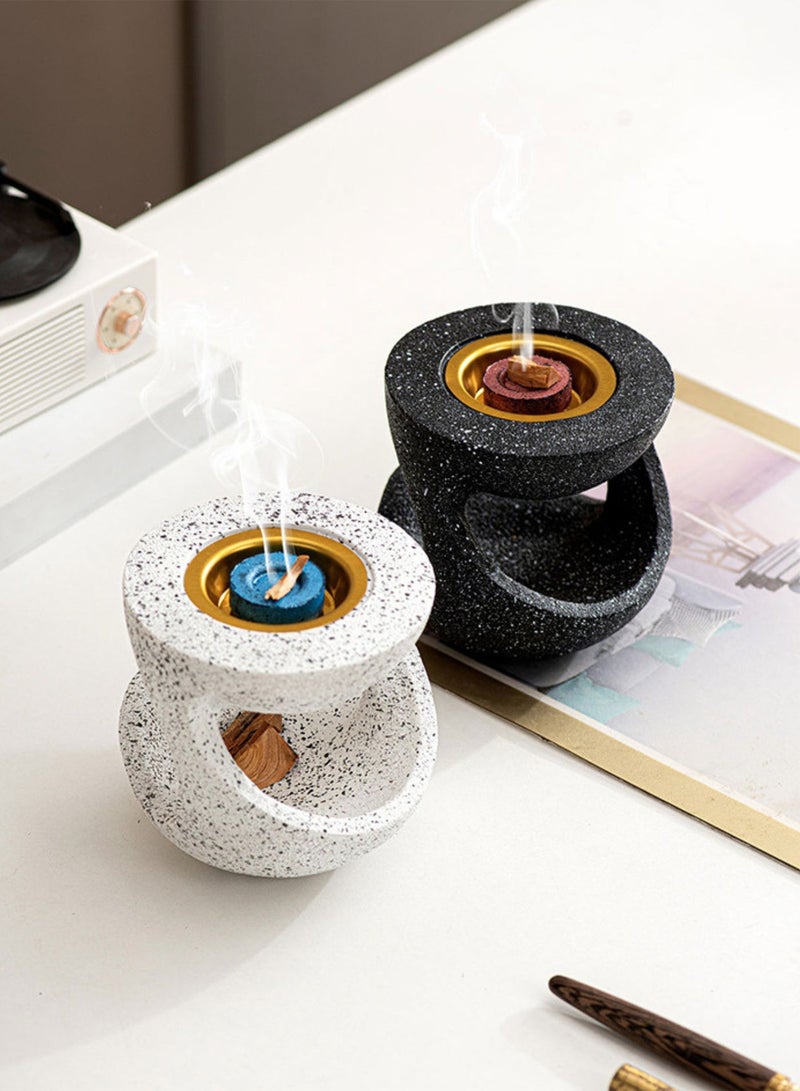 Bakhoor Burner Mabkhara - Arabic Style Resin Incense Holder, Handheld Pot Design for Home, Meditation, Festivals (Black, 10.8cm Height) - Image 5