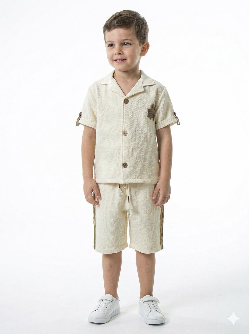 Hype Boys' two-piece summer set (shirt + shorts) for ages 1 to 5 years 6231 - Image 2