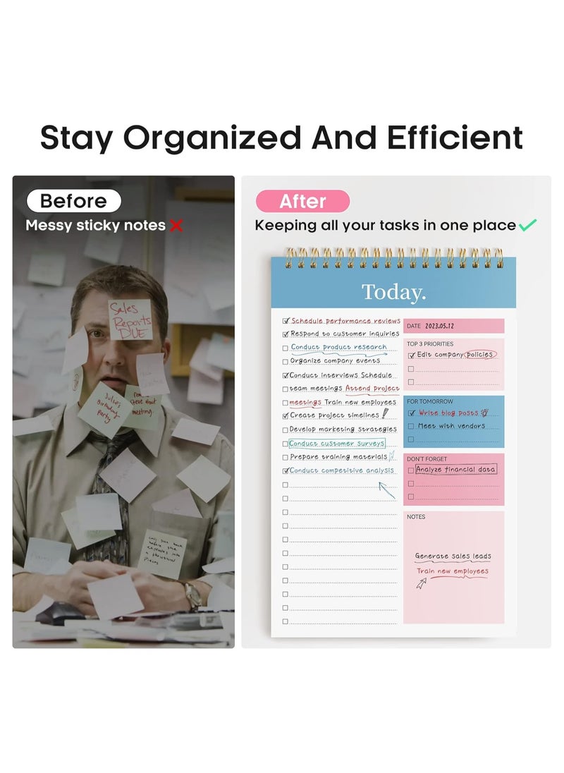 Bukela Five To-do List Notebooks - Daily Plan Notebook Without Dates, 30 Pages Torn Off, 6.5-inch X 9.8-inch Checklist Productivity Manager With Hourly Task Schedule  - Image 4