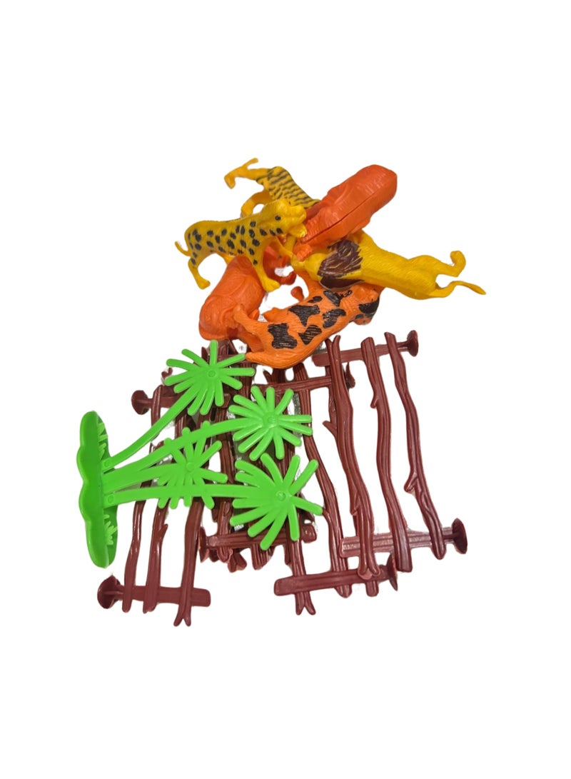 واي جيه طقم العاب مجسمات حيوانات الغابة لتشكيل غابة صغيرة لعمر 3 سنوات فما فوق - Image 1