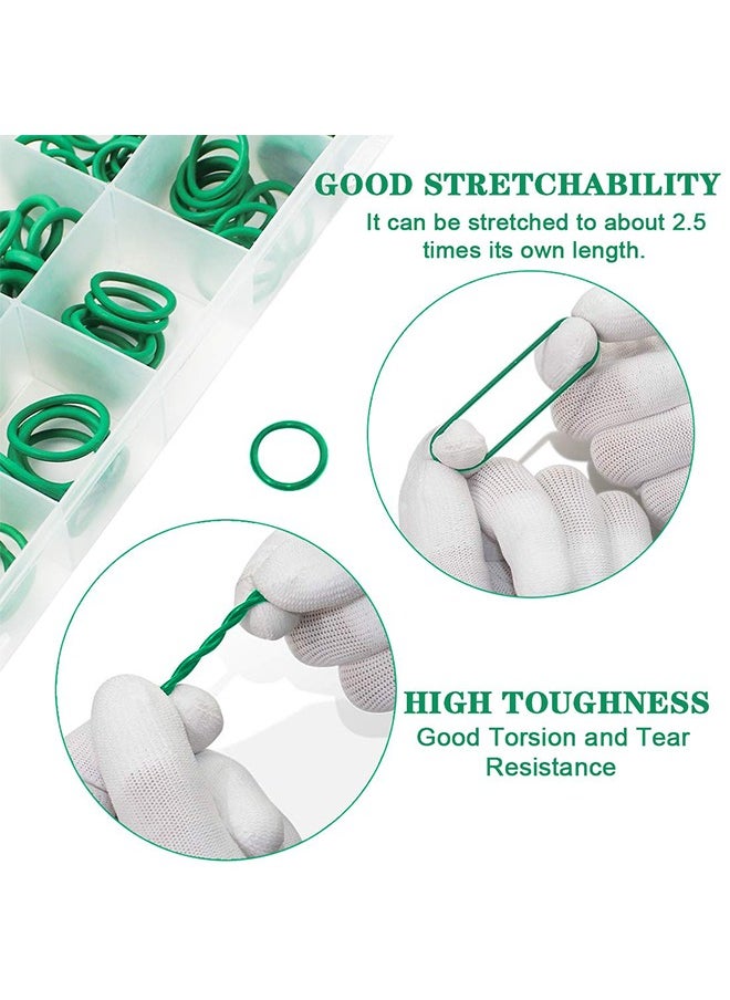 HY 270-Piece Rubber O-Ring Set With Storage Box Green/Clear  - Image 3
