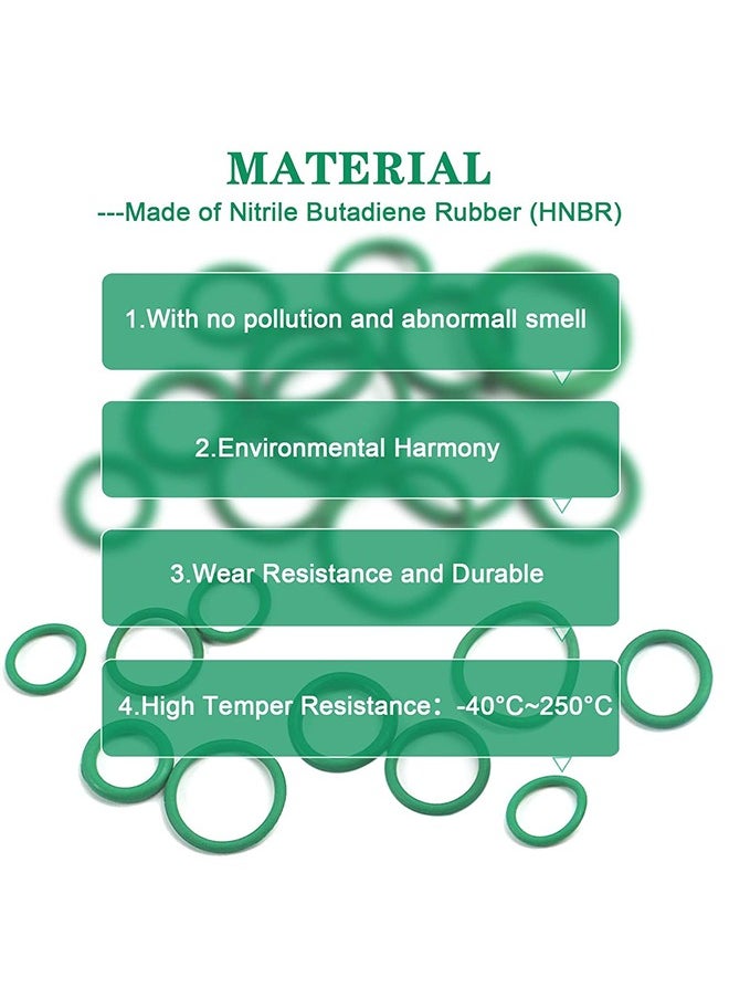 HY 270-Piece Rubber O-Ring Set With Storage Box Green/Clear  - Image 4