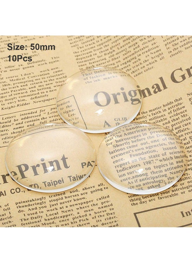 Dophee - Glass Cabochons Dome Tiles 2Pcs 50Mm Clear Round Flat Back Dome Cabochons Set For Diy Craft Photo Charms Cameo Pendants Rings Necklace And Jewelry Making - Image 1