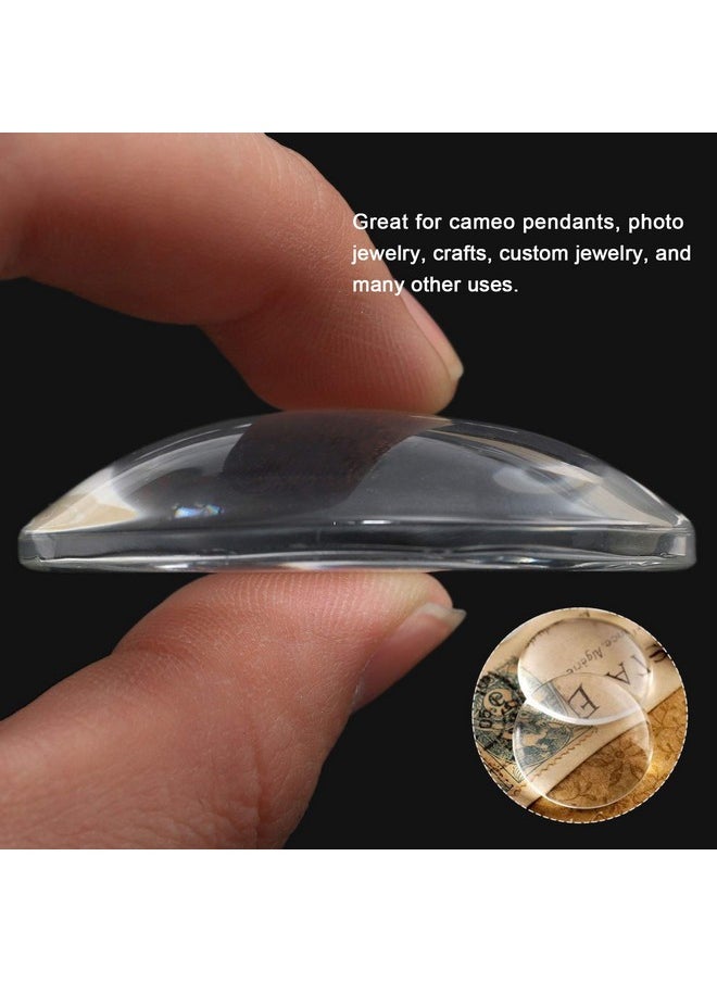 Dophee - Glass Cabochons Dome Tiles 2Pcs 50Mm Clear Round Flat Back Dome Cabochons Set For Diy Craft Photo Charms Cameo Pendants Rings Necklace And Jewelry Making - Image 1