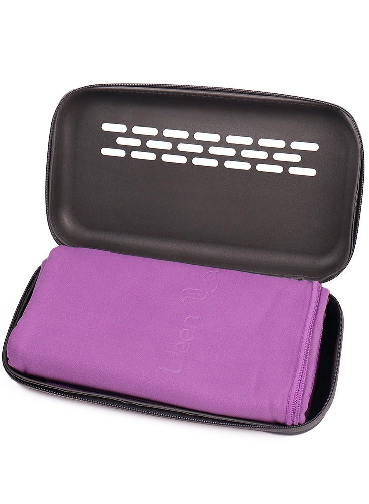 لدين منشفة الجسم المطورة (90*180 سم) بنفسجي + حقيبة - Image 2