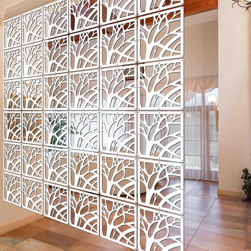 Lchen Hanging Room Divider Panel, 10 Pieces Wall Divider Room Partition Wood-Plastic Thick Panel Screen Home Office Decoration(XS-S-10Panels) - Image 5