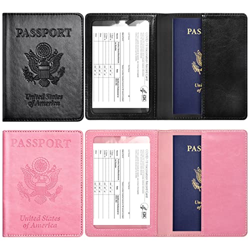 Eoehro 2Pack Passport Holder Wallet Cover Case, Travel Essentials for Women and Men - Image 2