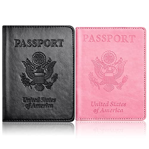 Eoehro 2Pack Passport Holder Wallet Cover Case, Travel Essentials for Women and Men - Image 1