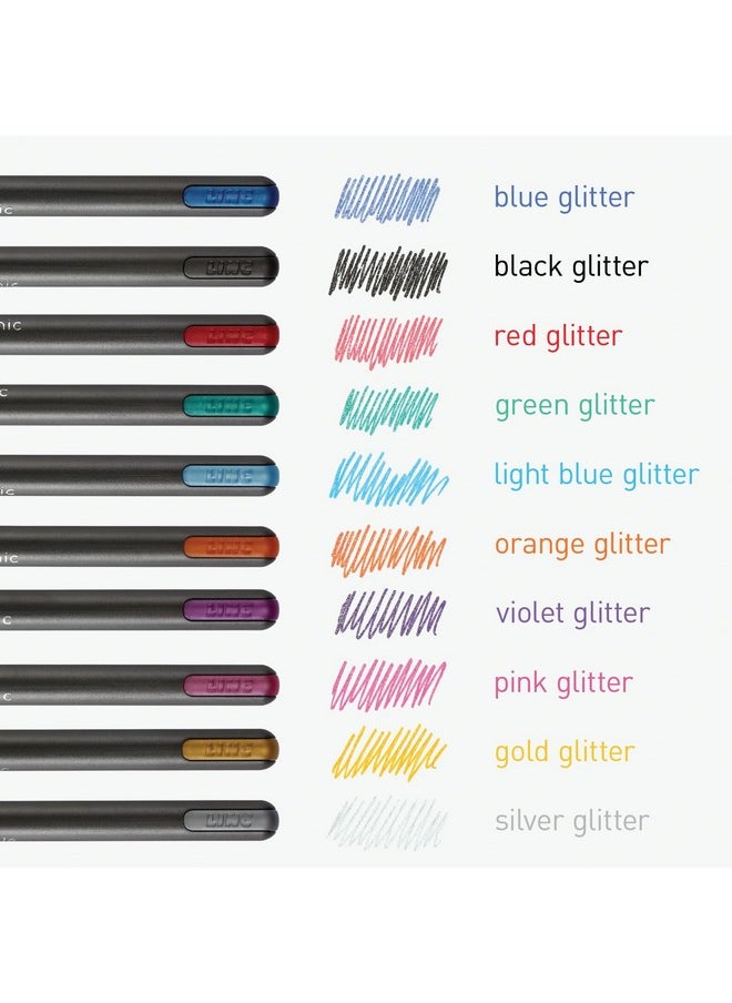 Pentonic Glitter Gel Pens, 10 Count, 10 Assorted Colors, 1.0 Mm Medium Point, Smooth Writing For Journaling, Notetaking & Art Projects (1002365)  - Image 4