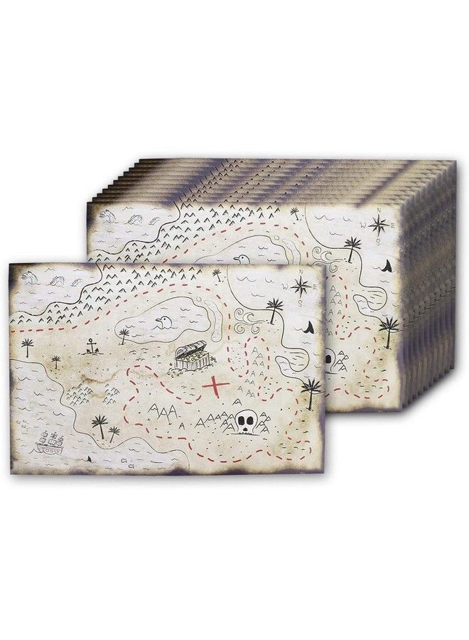Blue Panda Vintage Treasure Map For Kids Pirate Birthday Party Supplies (12X18 In 12 Pack) - Image 1