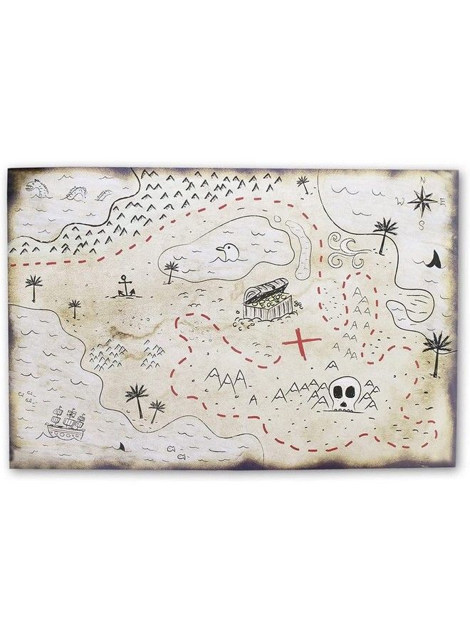 Blue Panda Vintage Treasure Map For Kids Pirate Birthday Party Supplies (12X18 In 12 Pack) - Image 4