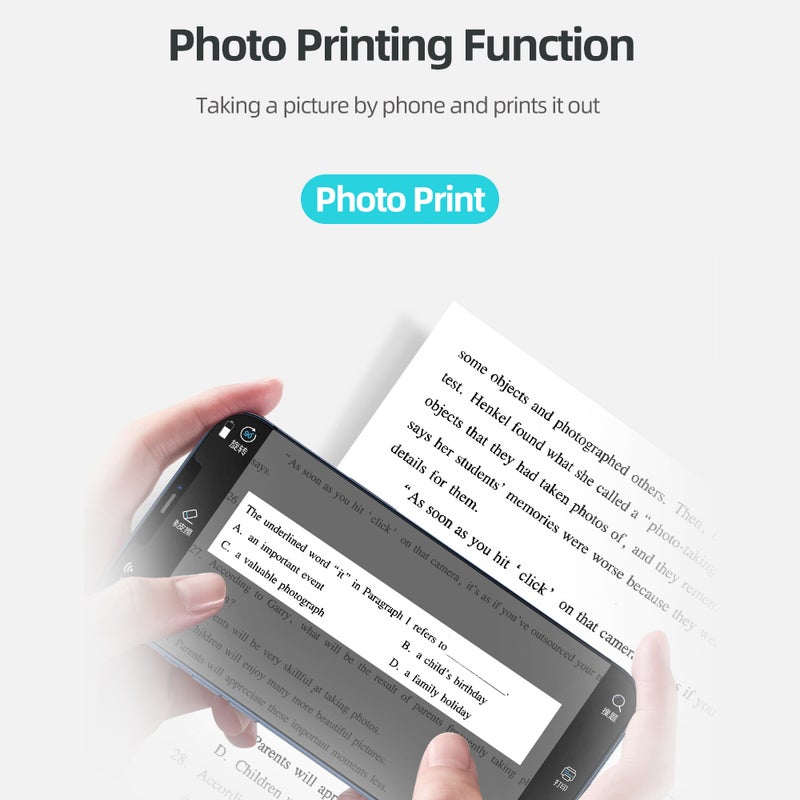 Portable Pocket-size Printer Wireless BT Thermal Printer Simple Operation Support Photo Notes Errors Text Memo Printing Pink - Image 4