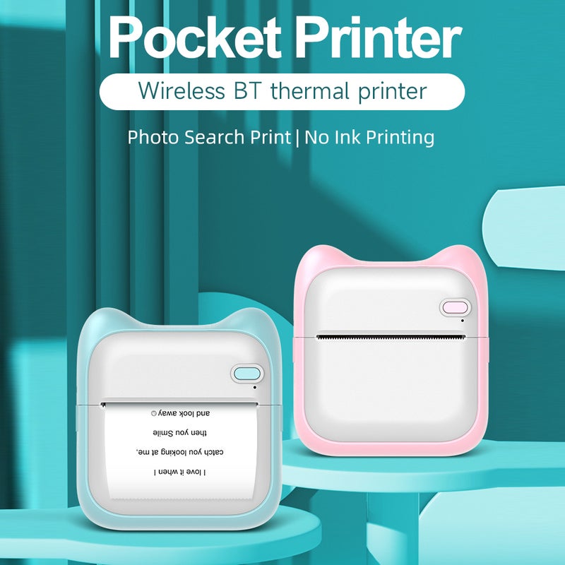 Portable Pocket-size Printer Wireless BT Thermal Printer Simple Operation Support Photo Notes Errors Text Memo Printing Pink - Image 2