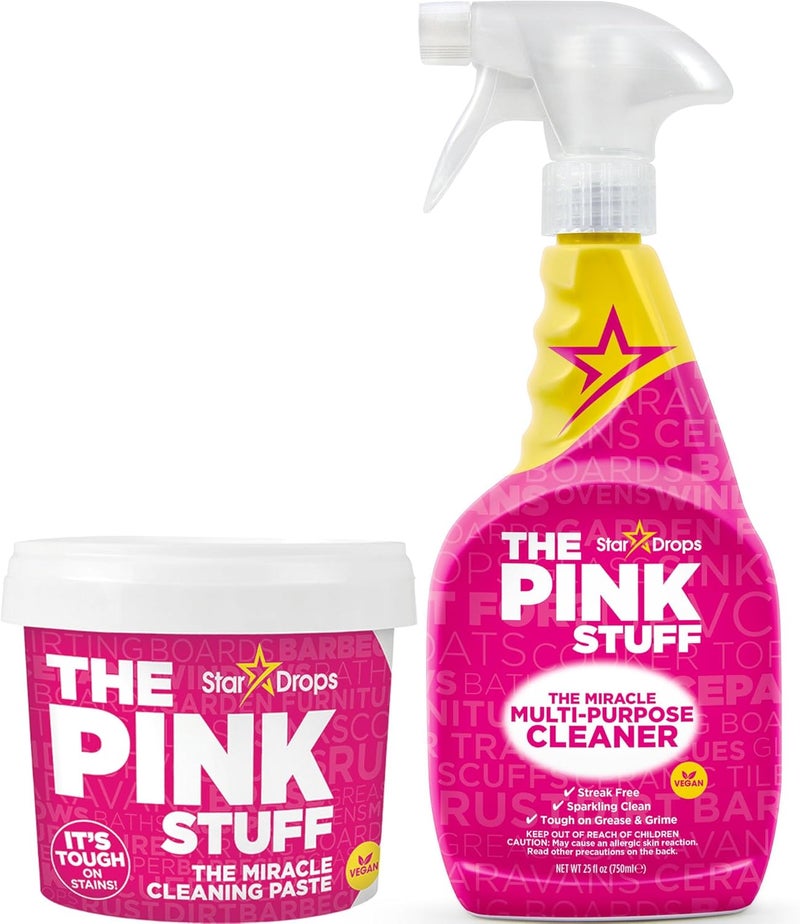 Stardrops - The Pink Stuff - The Miracle Cleaning Paste and Multi-Purpose Spray 2-pack Bundle (1 Cleaning Paste, 1 Multi-Purpose Spray) - Image 1