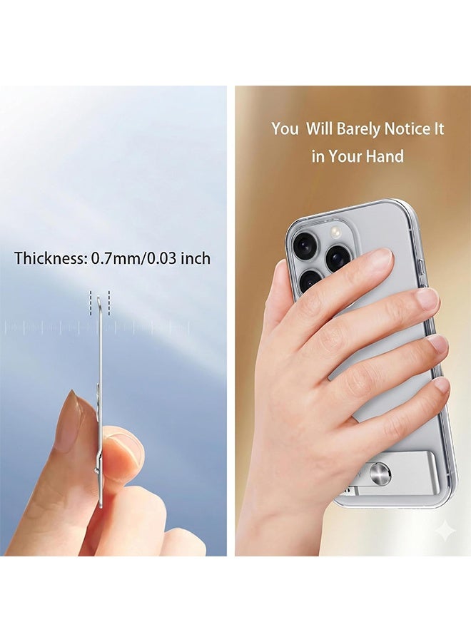 Phone Slim Stand Ultra Thin Kickstand, Unnoticeable Universal Vertical Horizontal Steel Metal Stable Mount Attachable Pocket Friendly Phone Holder for iPhone Samsung Phone Case (2-Pack) - Image 5