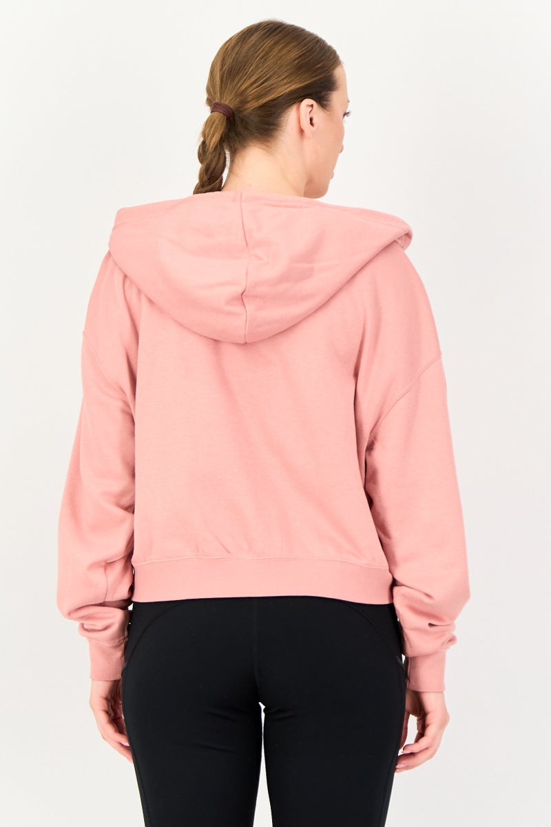 Nike Women Loose Fit Long Sleeve Training Hoodies, Pink - Image 3
