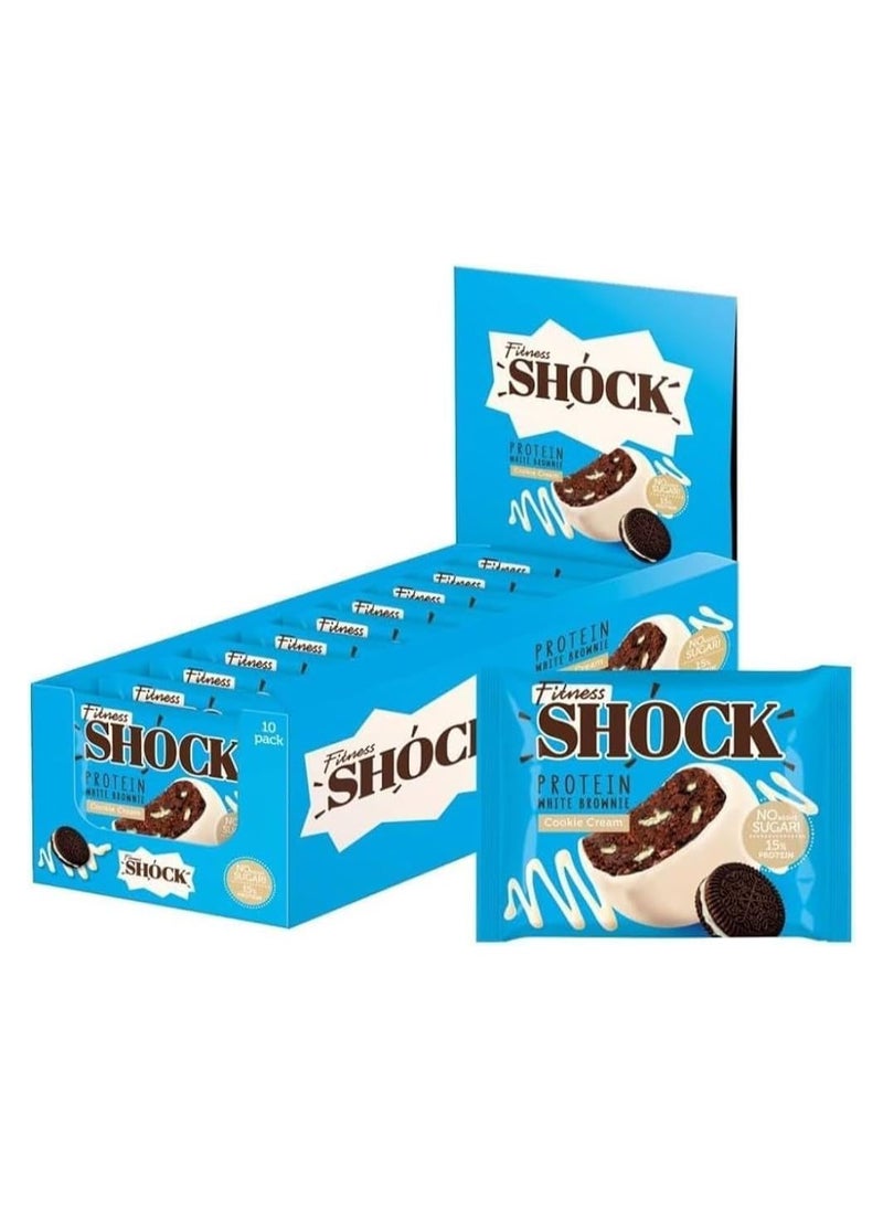 Fitness Shock Fitness Shock Protein White Brownie Cookies and Cream Flavor Pack of 10  - Image 1