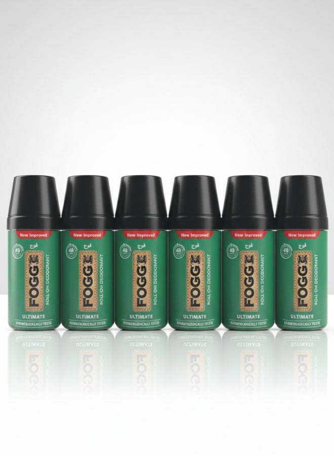 Ultimate Roll On Deodorants for Men 6 pcs Long Lasting Freshness Odor Protection Daily Body Care
