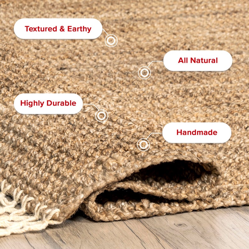 Nuloom Raleigh Natural, 5' x 8', Handmade, Jute & Wool, Soft and Textured, High Traffic, Stain Resistant, Easy Clean, Durable Area Rug for Bedroom, Living Room, Dining Space, Den, Foyer, Entryway - Image 4