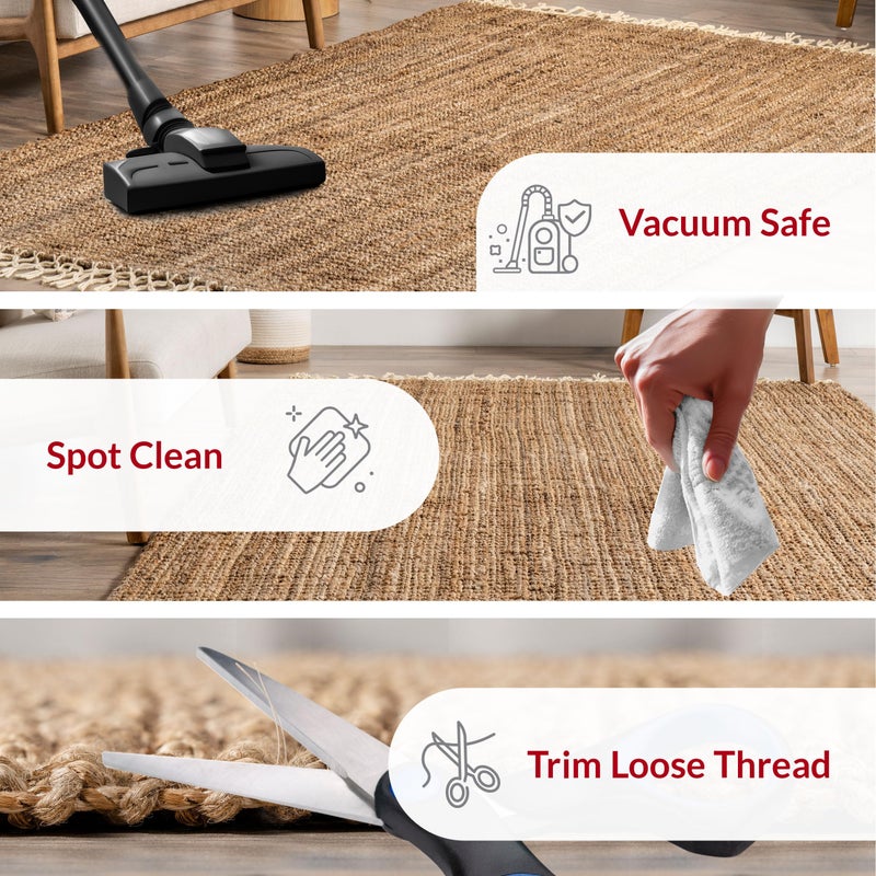 Nuloom Raleigh Natural, 5' x 8', Handmade, Jute & Wool, Soft and Textured, High Traffic, Stain Resistant, Easy Clean, Durable Area Rug for Bedroom, Living Room, Dining Space, Den, Foyer, Entryway - Image 3