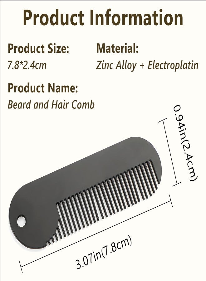 Jaasuee Metal Fine Tooth Portable Mini Pocket Beard Comb, Ideal for Thinner Hair and Beard, Black - Image 2