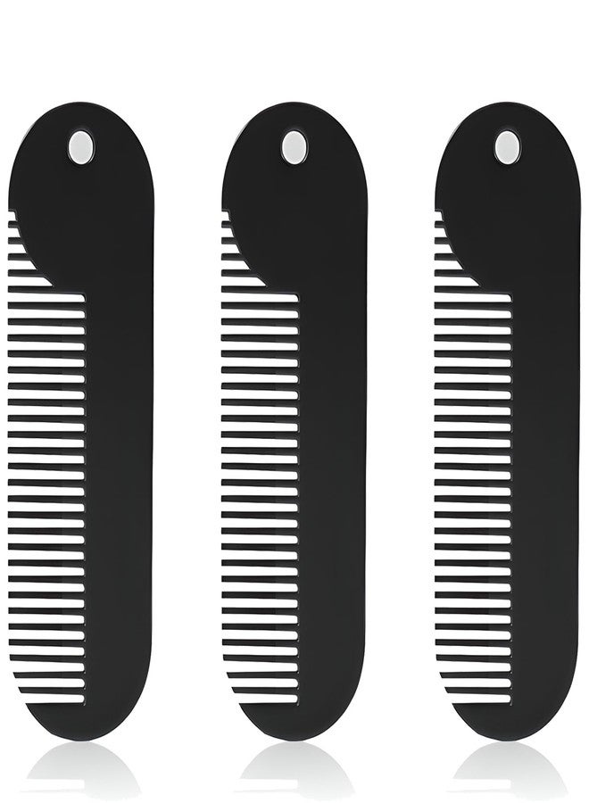 Jaasuee Metal Fine Tooth Portable Mini Pocket Beard Comb, Ideal for Thinner Hair and Beard, Black - Image 1