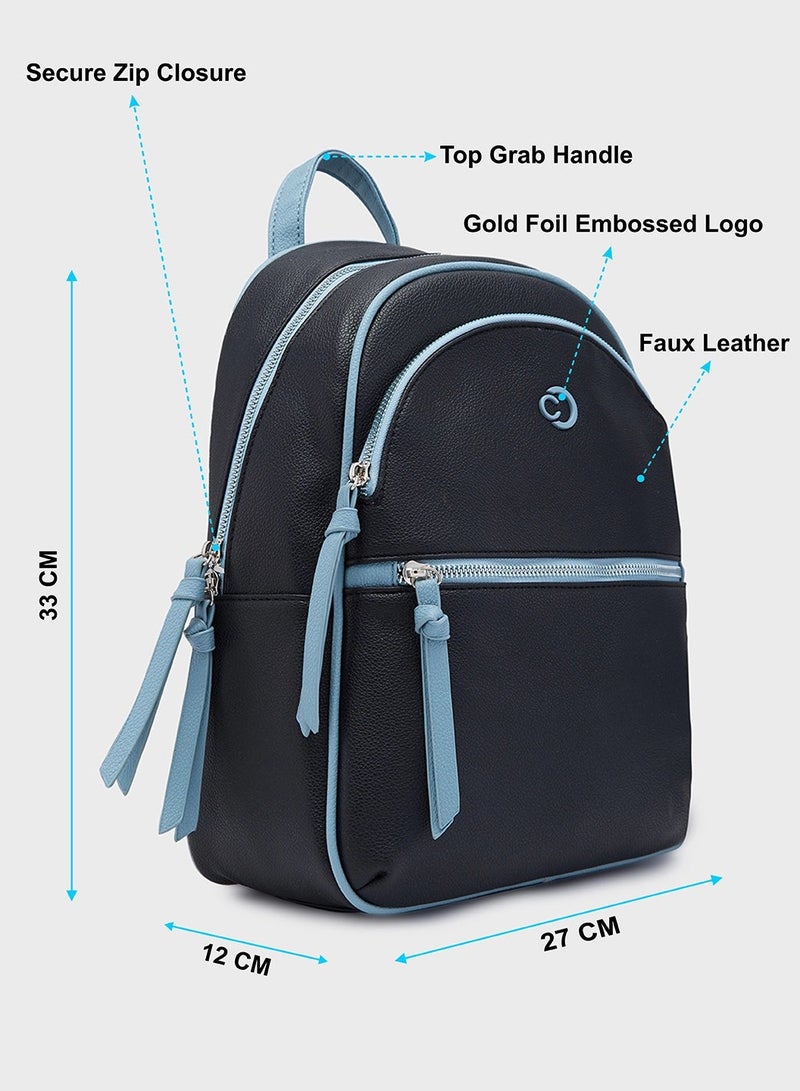 CAPRESE-MIA FASHION BACKPACK MEDIUM BLACK - Image 5