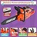HEY PLAY Toy Chainsaw Fake Outdoor Power Tool for Pretend Play BatteryPowered with Pull Cord Rotating Chain and Realistic Sounds Orange - Image 2