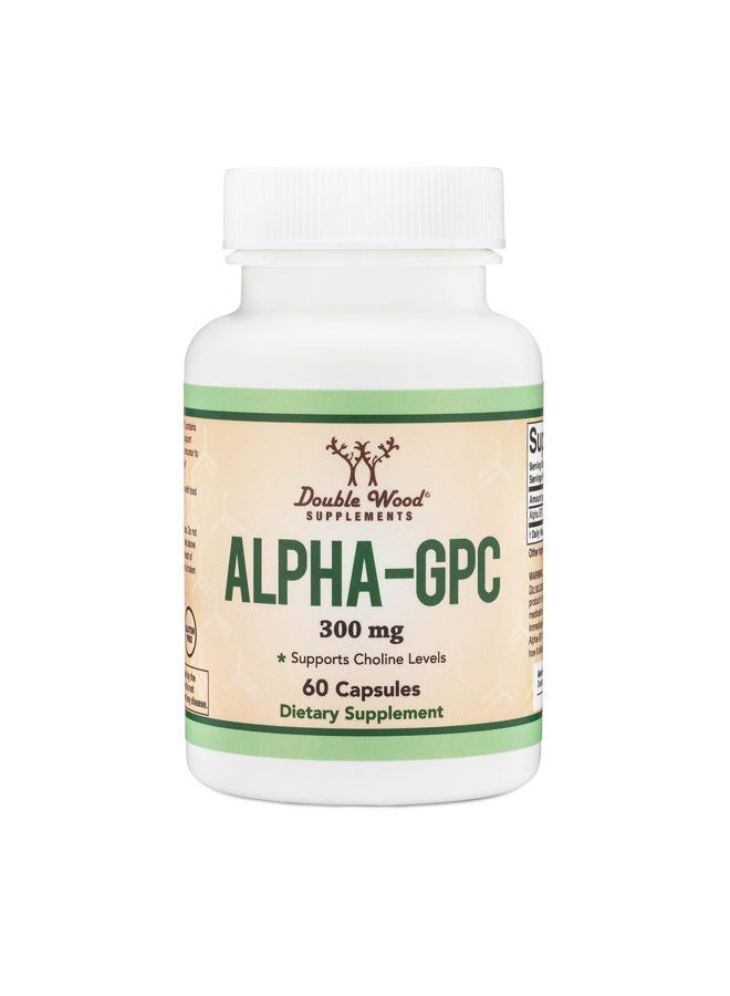 Double Wood Supplements Alpha GPC Choline Capsules - 60 Count, 600mg Servings – Brain Support Aid that Supports Focus, Memory, Motivation, and Energy - (Made in the USA) Brain Support Supplement by Double Wood Supplements - Image 4