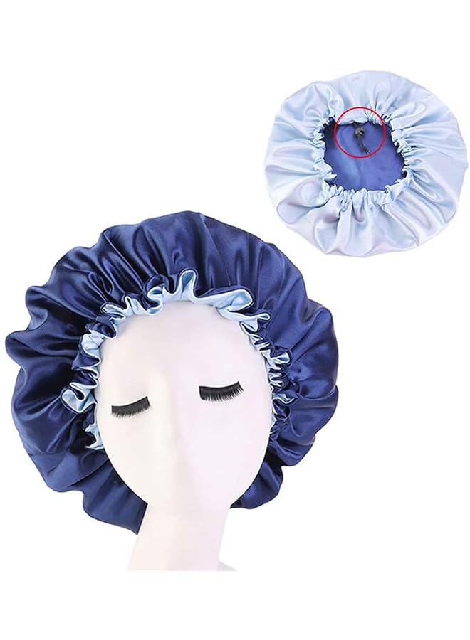 إيروريكس 3 قطع من قبعة الساتان القابلة للتعديل من الحرير وقبعة النوم المرنة من الساتان وقبعة الاستحمام وقبعة الشعر للنساء ذات الشعر المجعد وقبعة النوم 3 ألوان - Image 3