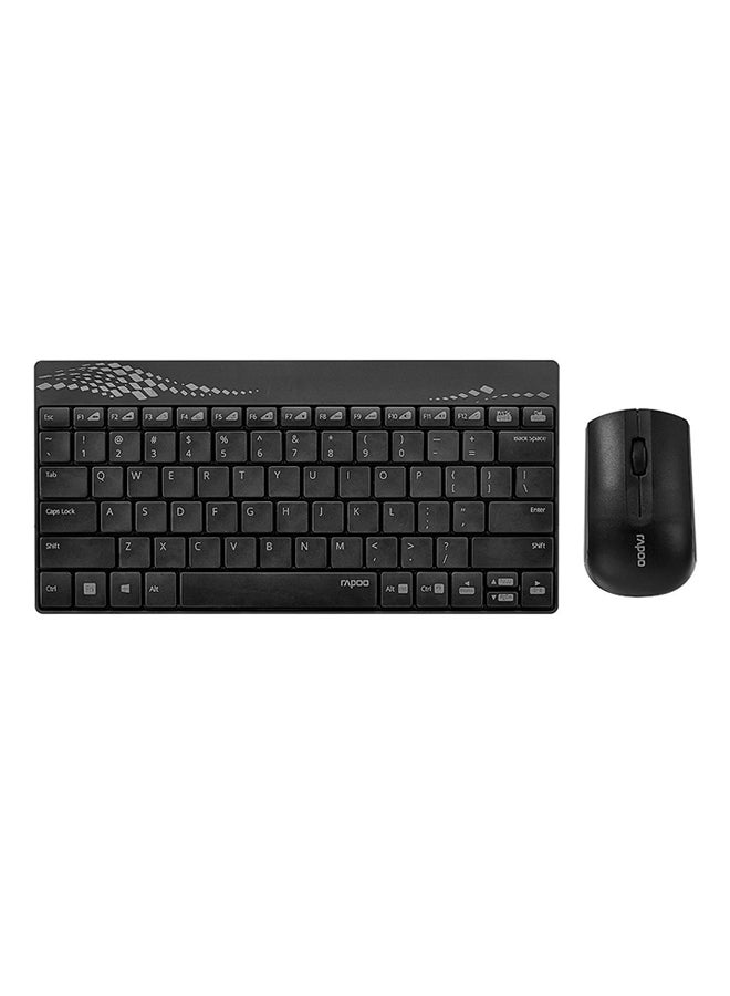 Rapoo Wireless English/Arabic Keyboard and Mouse Combo Black - Image 1