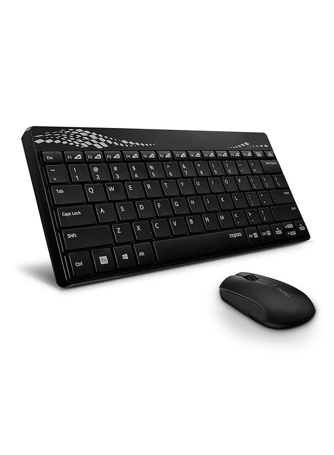 Rapoo Wireless English/Arabic Keyboard and Mouse Combo Black - Image 2