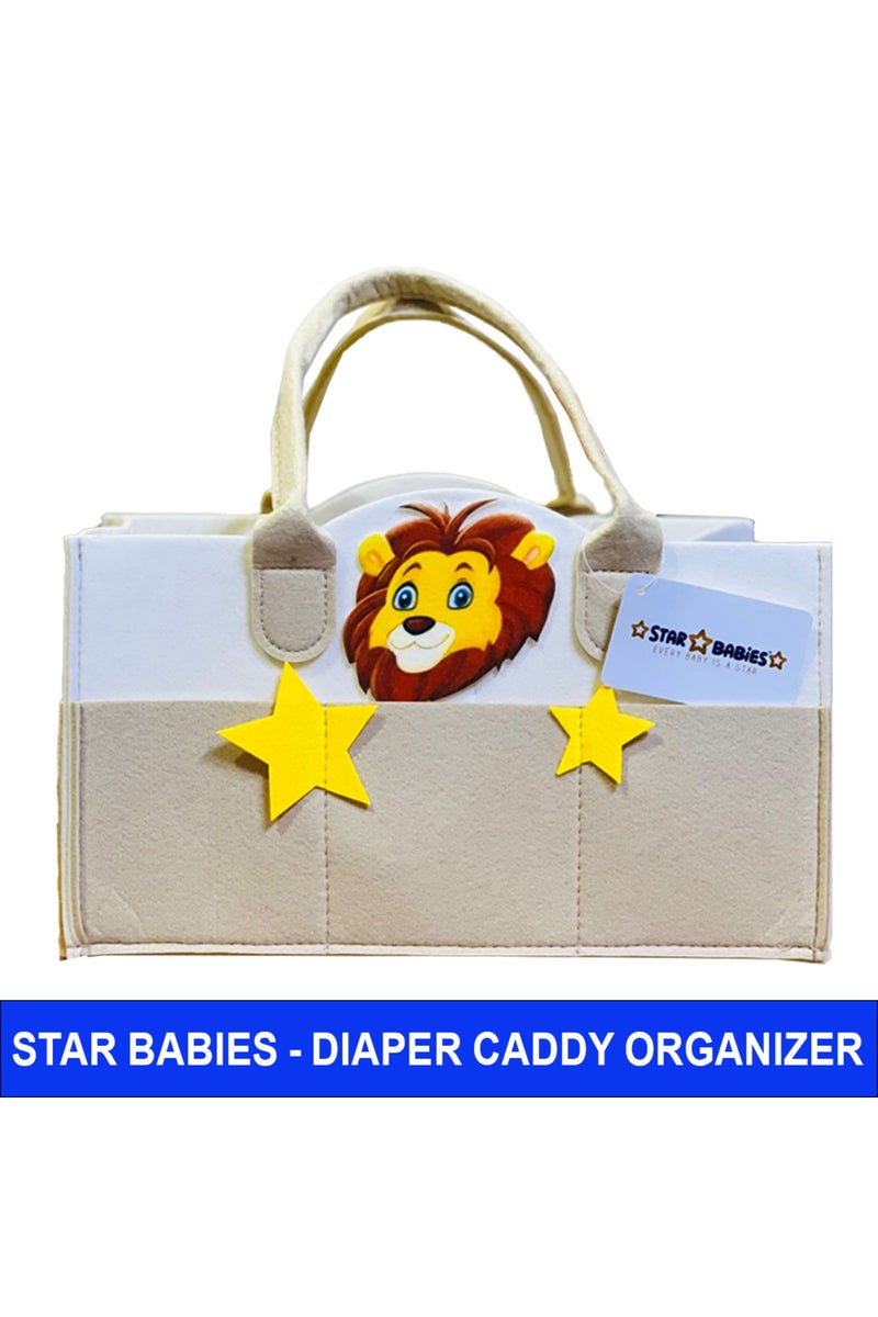 STAR BABiES ستار بيبيز كادي حقيبة تنظيم حفاضات - كاكي جديد - تصميم أسد - Image 2