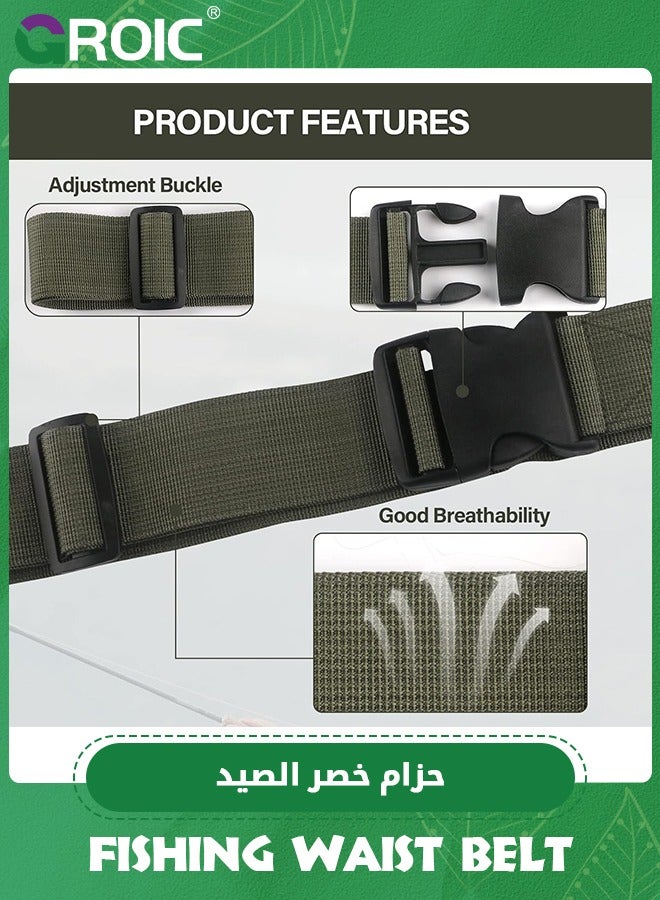 GROIC Fishing Waist Belt Rod Holder Adjustable Waist Wading Belts with Portable Pole Inserter for Spinning Casting Reel Surf Kayak Fly Fishing Portable Fishing Gear Accessories Wader Strap - Image 5