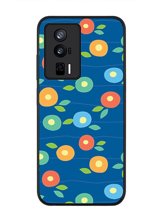 Stylizedd Rugged Black edge case for Xiaomi Poco F5 Pro 5G / Xiaomi Redmi K60 / Xiaomi Redmi K60 Pro Slim fit Soft Case Flexible Rubber Edges Anti Drop TPU Gel Thin Cover - Floral Bubbles - Image 1