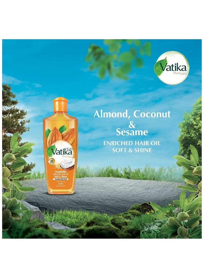 Vatika Naturals Vatika Naturals Almond Enriched Hair Oil + Moisture Treatment Shampoo + Conditioner + Oil Replacement (4x200ml) | For Dry Frizzy Hair | Complete Hair Care Regimen Value Pack  - Image 2