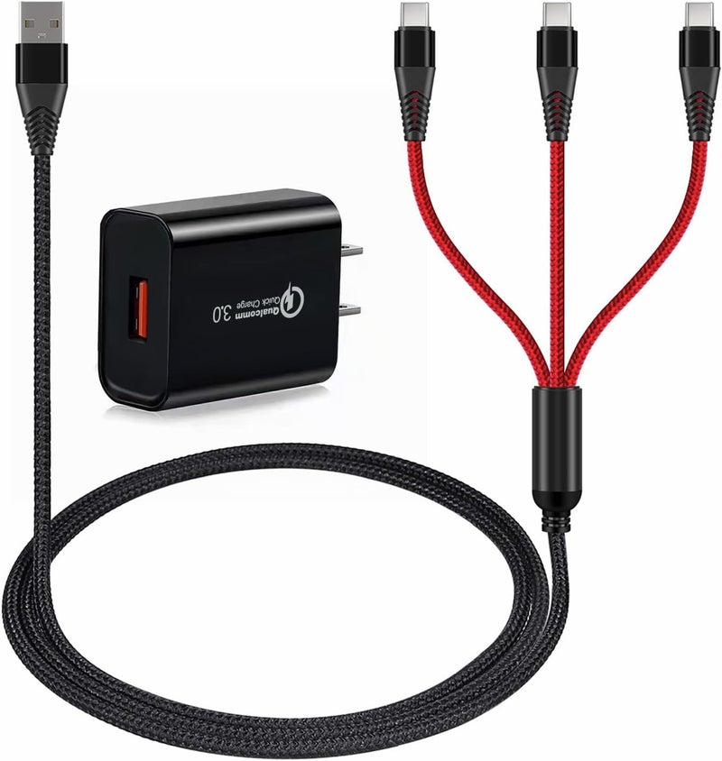 weishan شاحن USB C لجهاز DJI Osmo Mobile 6 OM 6 5 4 SERS 2 3 مثبتات صغيرة وكاميرات أكشن Pocket 2 كابل شحن TypeC 3 في 1 مع محول شحن سريع 18 واط ملحقات 4 أقدام - Image 1