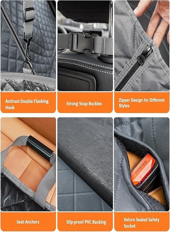 TAOCOCO 6 in 1 Convertible Dog Car Seat Cover for Back Seat (Grey, X-Large (60" W x 64" L)) - Image 4
