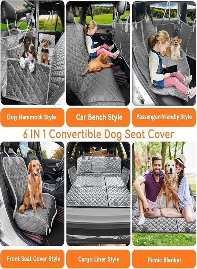 TAOCOCO 6 in 1 Convertible Dog Car Seat Cover for Back Seat (Grey, X-Large (60" W x 64" L)) - Image 2