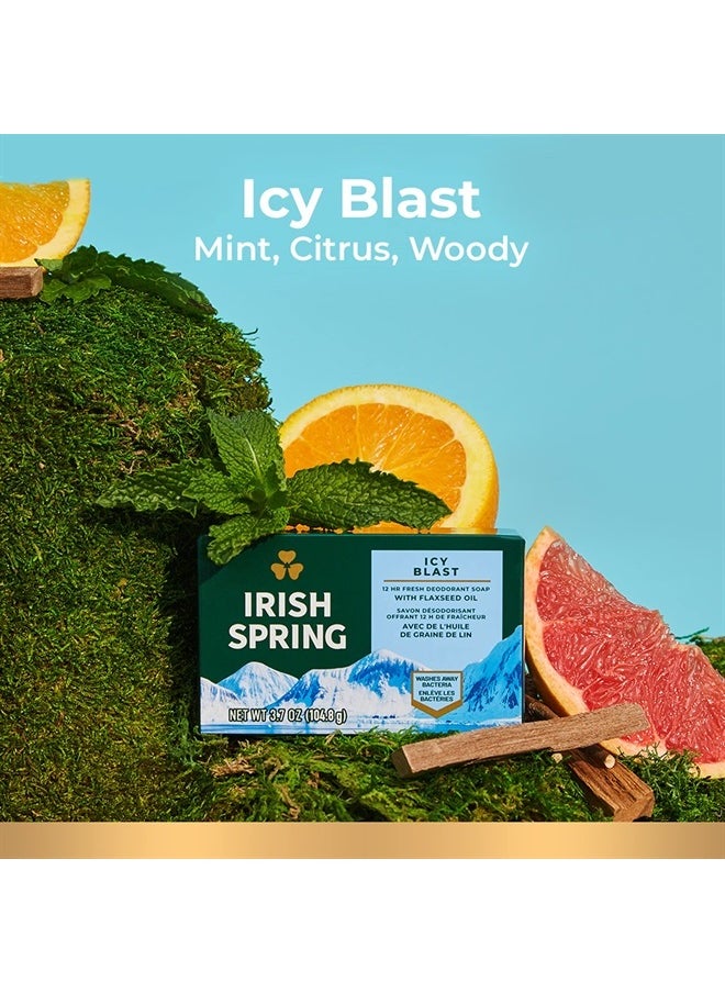 Irish Spring Icy Blast Bar Soap for Men, Mens Bar Soap, Smell Fresh and Clean for 12 Hours, Men Soap Bars for Washing Hands and Body, Mild for Skin, Recyclable Carton, 24 Pack, 3.7 Oz Soap Bars  - Image 2
