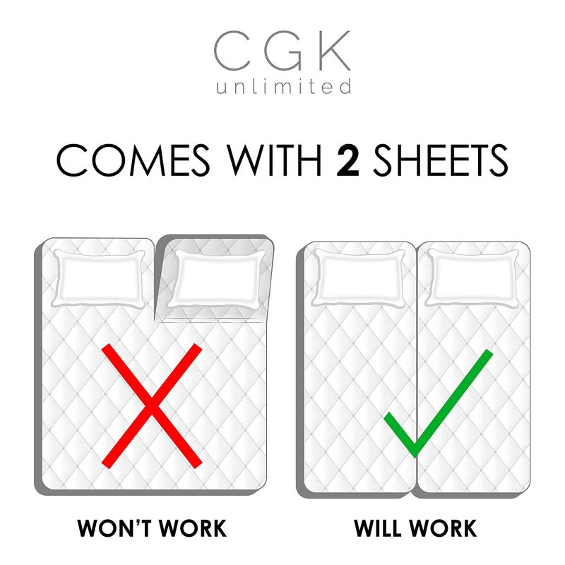 CGK Unlimited CGK Unlimited Split King Size Fitted Bed Sheet - Hotel Luxury Single Fitted Sheet Only - Fits Mattress Up to 16 - Extra Soft  Bottom Fitted Sheet - Steel Blue Single Fitted Sheet Only  - Image 4
