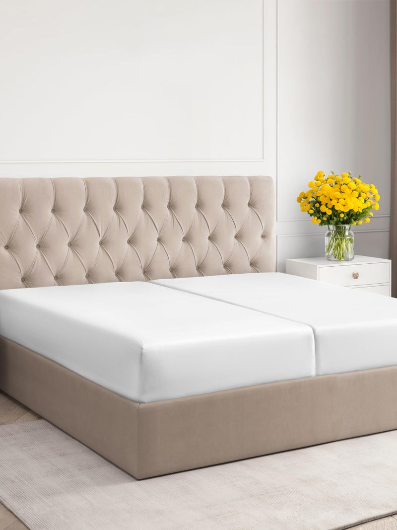 CGK Unlimited CGK Unlimited Split King Size Fitted Bed Sheet - Hotel Luxury Single Fitted Sheet Only - Fits Mattress Up to 16 - Extra Soft  Bottom Fitted Sheet - Steel Blue Single Fitted Sheet Only  - Image 1
