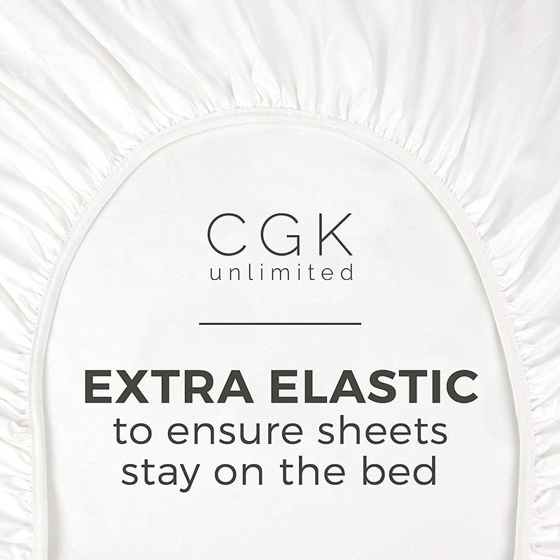 CGK Unlimited CGK Unlimited Split King Size Fitted Bed Sheet - Hotel Luxury Single Fitted Sheet Only - Fits Mattress Up to 16 - Extra Soft  Bottom Fitted Sheet - Steel Blue Single Fitted Sheet Only  - Image 5