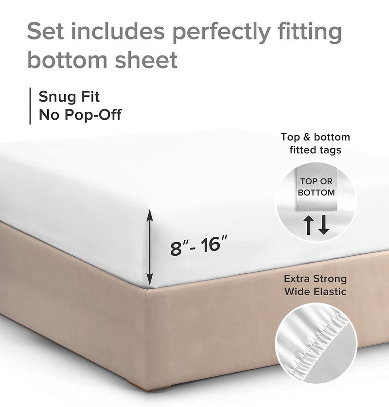 CGK Unlimited CGK Unlimited Split King Size Fitted Bed Sheet - Hotel Luxury Single Fitted Sheet Only - Fits Mattress Up to 16 - Extra Soft  Bottom Fitted Sheet - Steel Blue Single Fitted Sheet Only  - Image 3