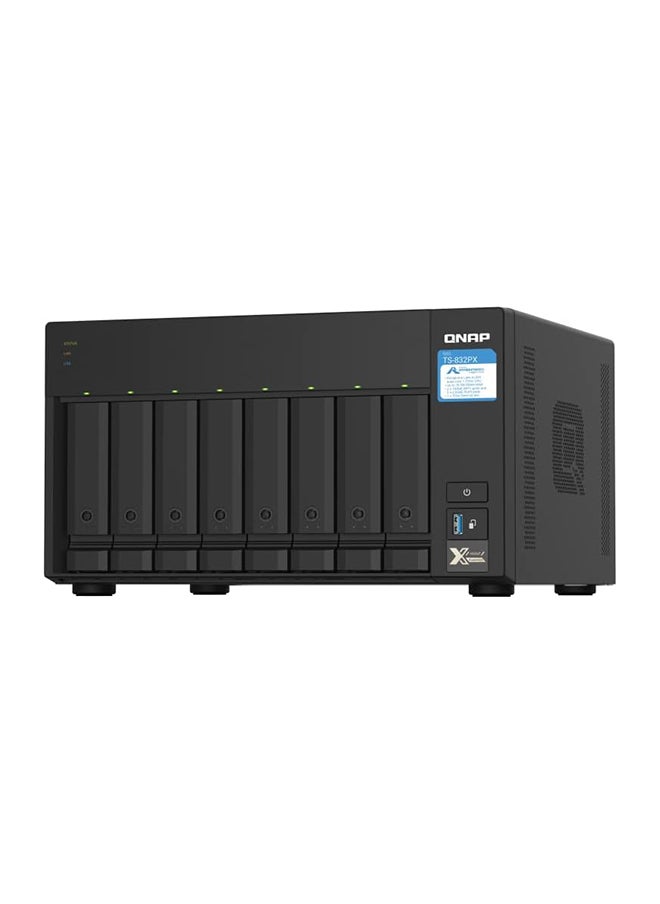 QNAP TS-832PX-4G 8-Bay High-Capacity NAS with 10GbE SFP+ and 2.5GbE, Black, Metal, Tabletop/Desktop, Server  - Image 3