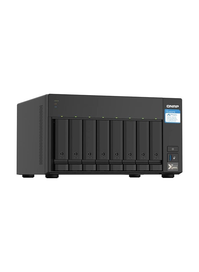 QNAP TS-832PX-4G 8-Bay High-Capacity NAS with 10GbE SFP+ and 2.5GbE, Black, Metal, Tabletop/Desktop, Server  - Image 2