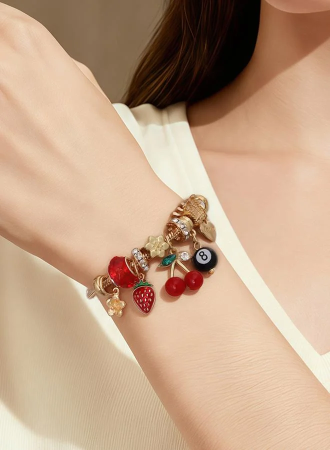Take Two Gold Tone Multi-Charm Bracelet