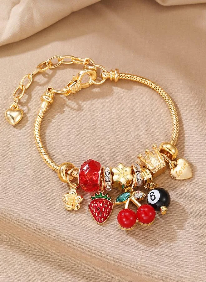 Take Two Gold Tone Multi-Charm Bracelet