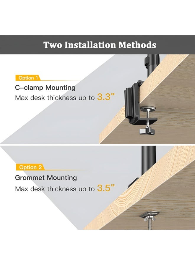 NB NORTH BAYOU NB H180 Dual Monitor Desk Mount – Adjustable Stand for 22–27 Inch Screens, Load Capacity 2–9 kg per Arm, Space-Saving Desk Bracket - Image 5